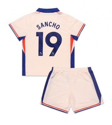 Chelsea Jadon Sancho #19 Borta Kläder Barn 2024-25 Kortärmad (+ Korta byxor)